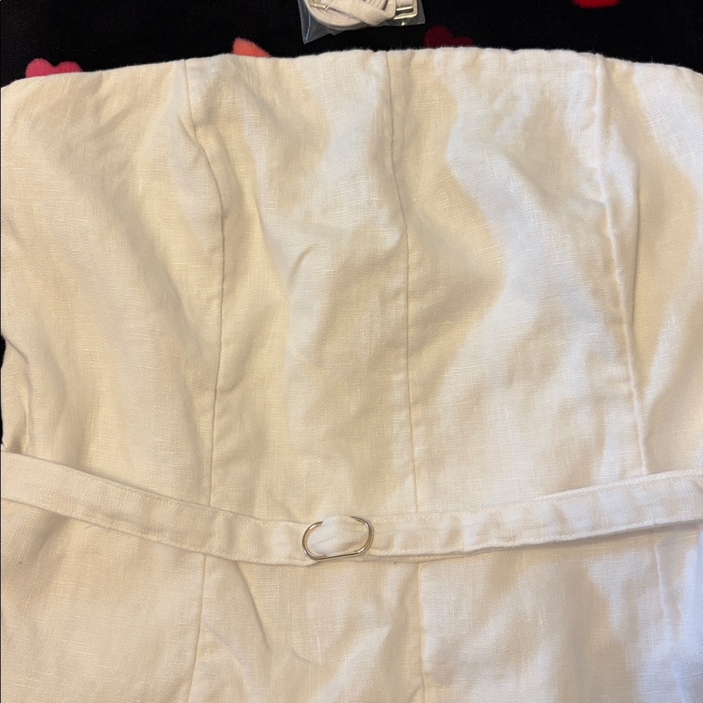 Abercrombie & Fitch Cream Strapless Peplum Top - Picture 2 of 6